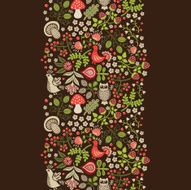 Seamless vertical floral ornament