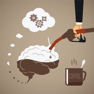 Vector concept of vigorous mind with coffee or caffeine N2