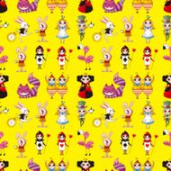 seamless Alice in Wonderland pattern N10