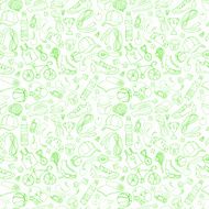 Sport and fitness seamless doodle pattern N8