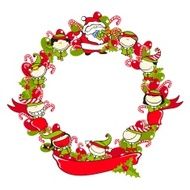 Christmas wreath with a ribbon N2