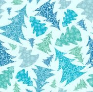Detailed Christmass Trees Seamless Pattern Background