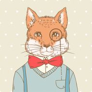 Retro hipster fox N2