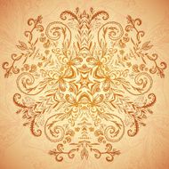 Chocolate floral ornament mandala background card N4