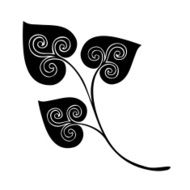 Original Decorative Leaf with Ornament (Vector) N34