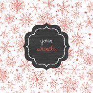 chalkboard snowflakes frame seamless pattern background