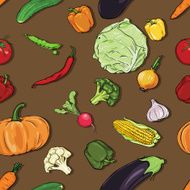 vector seamless pattern of vegetables N10