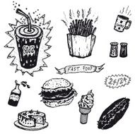 Fast Food And Burger Restaurant Icons N2