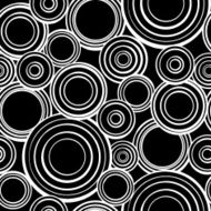 Seamless pattern with circles in black and white