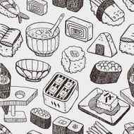 seamless Japanese sushi pattern N2