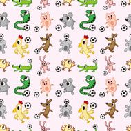 animal soccer seamless pattern