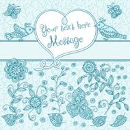 Cute background with birds and hearts
