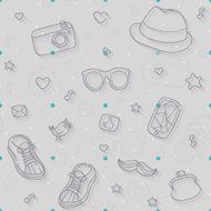 Modern pattern with hipster accessory
