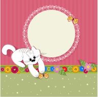 nice design frame with a kitten