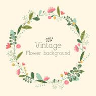 circle flower background concept of retro style color N2