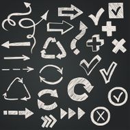 Checkmarks and arrows