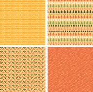 Four Fall Textures Seamless Patterns Backgrounds Set