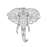 Elephant head zentangle