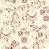 Oriental sweets seamless pattern