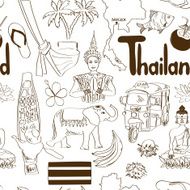 Sketch Thailand seamless pattern