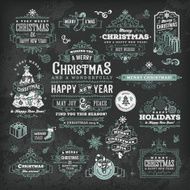Hand Drawn Blackboard Christmas Labels &amp; Badges N13