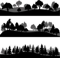 set of different landscape with trees N3