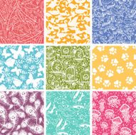 Nine Animal Seamless Patterns Set