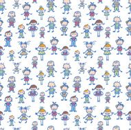Doodle children seamless pattern N2