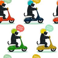 Scottie on scooter pattern