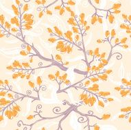 Seabuckthorn berries seamless pattern