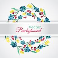 Floral watercolor wreath with flowers