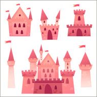 Cute cartoon vector medieval castle N3