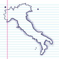 Hand-Drawn Map of Italy