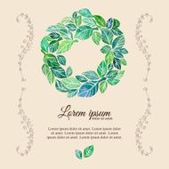 Decorative flourish template watercolor wreath