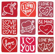 Love and romance block icons