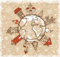 Vintage style hand-drawn Christmas illustration N12