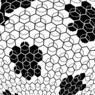abstract black and white hexagon pattern background