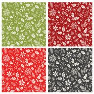 Set of Four Seamless Holiday Patterns