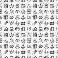 seamless doodle financial pattern N7