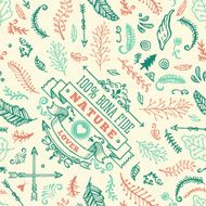Seamless Nature Doodle Pattern N3