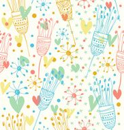 Seamless light floral pattern Cute background with flowers