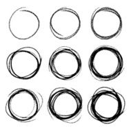 Set of Hand Drawn Scribble Circles N12