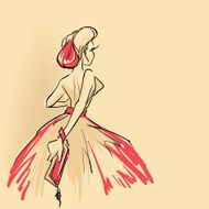 Elegant woman with clutch N6