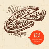 Vintage fast food background with color bubble N4