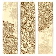Abstract hand drawn ethnic pattern card set N5