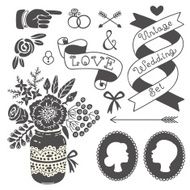 Wedding set of vintage design elements N3