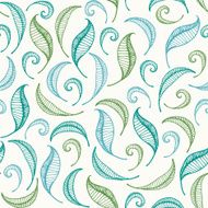 Seamless spring texture with curly leaves