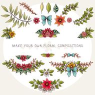 Set of floral elements N12
