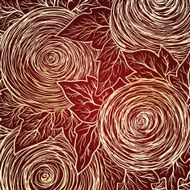 Vector seamless floral decorative background Sketch style