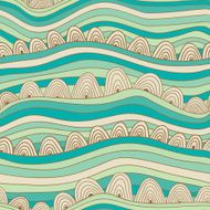 Seamless wave hand-drawn pattern N113